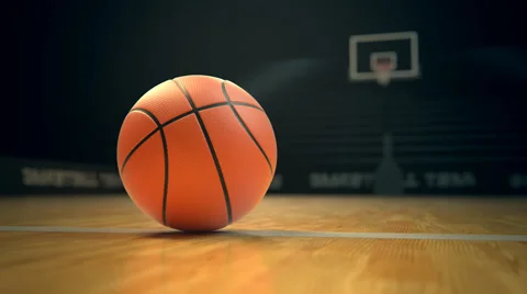 Basketball On Court Stock Footage