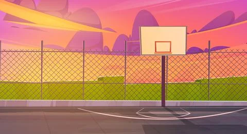 Basketball court, outdoor sports arena field. Stock Illustration