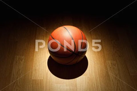 Basketball on court Stock Photos