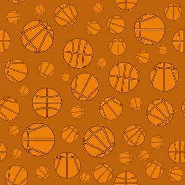 Basketball Creative Logo Seamless Pattern Stock Illustration