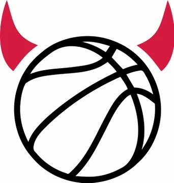 Basketball with Devil Horns Stock Illustration