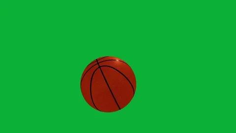 Basketball Dropping and Bouncing Animation on Green Screen Stock-Footage 336706525