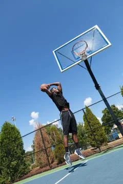 Basketball Dunk from Below Stock Photos