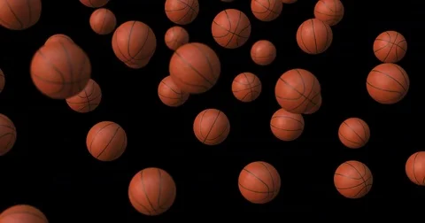 Basketball falling - black background Video stock 83142073