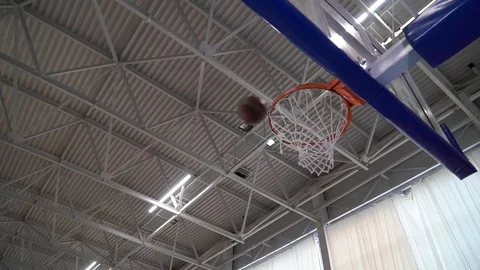 The basketball falls into the basket the second time Stock Footage 105228767