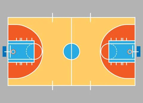 Basketball Field Stock Illustration