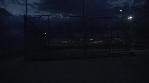 Basketball field at night 스톡 동영상 101701744