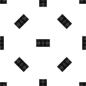 Basketball field pattern seamless black Illustrazione stock