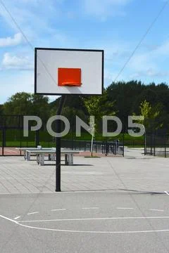 Basketball Field On Playground