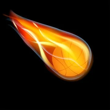 Basketball on fire Stock Illustration