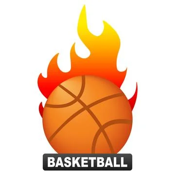 Basketball with fire. Vector illustration Stock Illustration