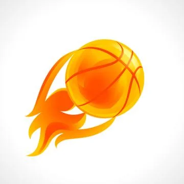 Basketball flame logo Stock Illustration