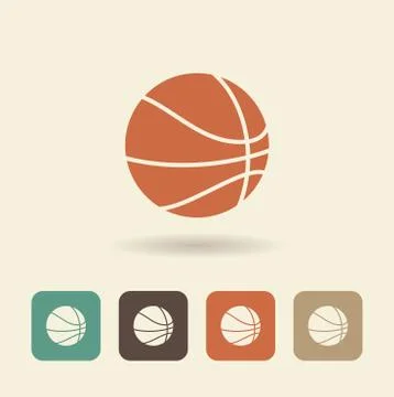 Basketball. Flat vector con. Stock Illustration