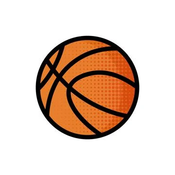 Basketball flat vector icon design. Circle basketball isolated illustration Illustrazione stock