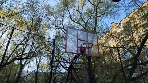 A basketball flies into the basket Stock Footage 193996872
