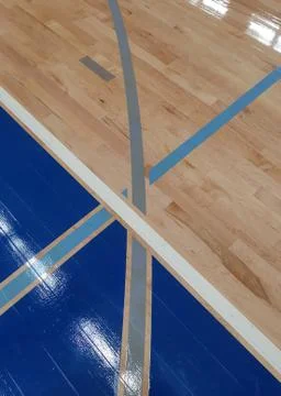 Basketball floor lines Stock Photos