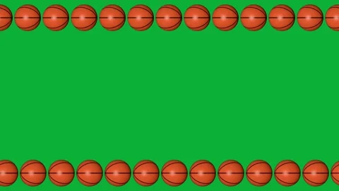 Basketball Frame Green Screen, Spinning Basketballs Border Loop Stock Footage 335633507