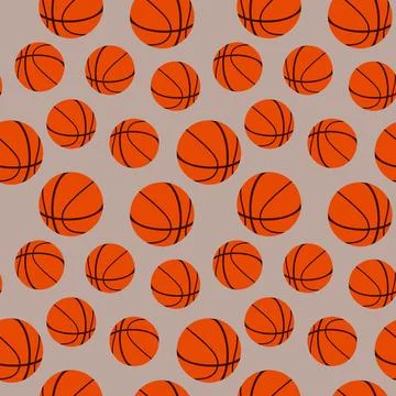 Basketball game ball seamless pattern Stock Illustration