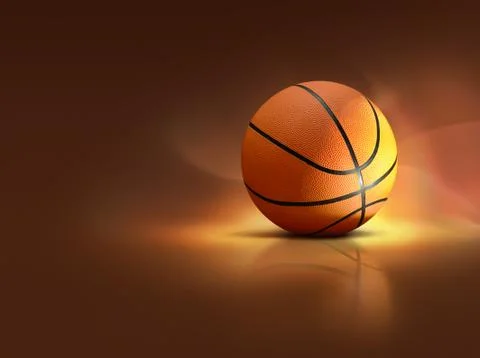 Basketball on glossy surface Stock Photos
