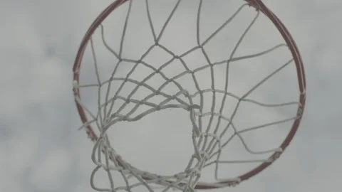 Basketball goes through the net Stock Footage 121660825