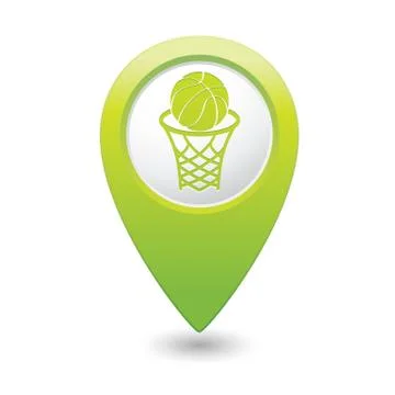 Basketball GREEN map pointer Stock Illustration