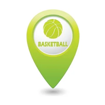 Basketball GREEN map pointer Stock Illustration