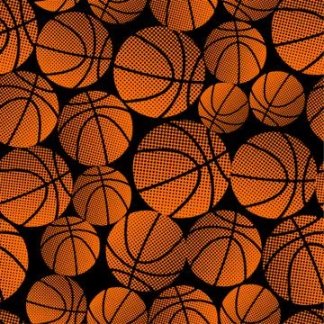 Basketball halftone gradient seamless pattern Stock Illustration
