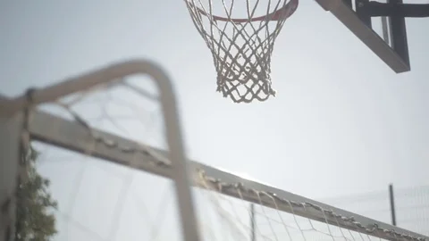 Basketball hoop close-up Stock Footage