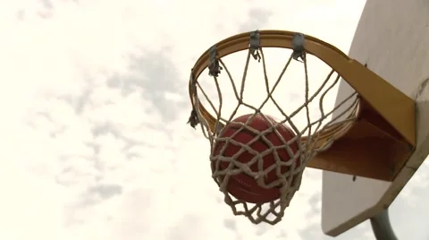 Basketball in hoop Stock Footage 920120