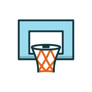 Basketball hoop icon vector basic design simple Stock Illustration