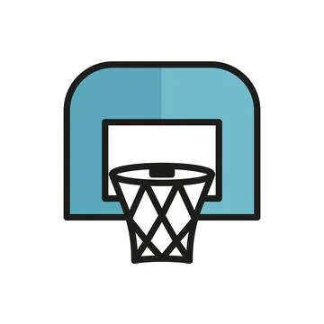 Basketball hoop icon vector basic design simple Illustrazione stock