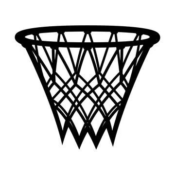 Basketball hoop ring outline net seamless pattern. Grid web links