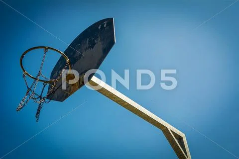 Basketball hoop in local park Stock Photos