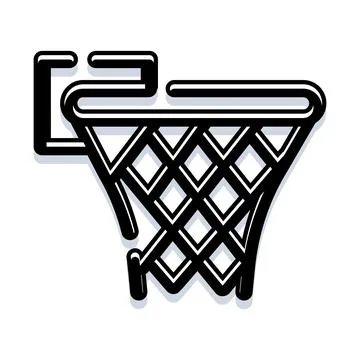 Basketball hoop with net for scoring points Stock Illustration