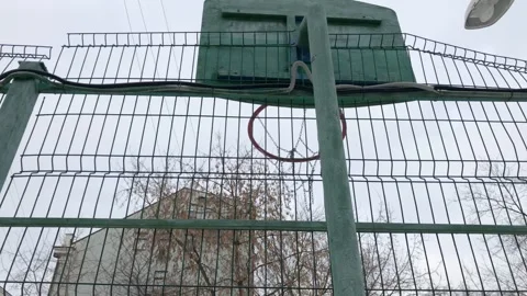 Basketball hoop in the yard Video stock 240924091
