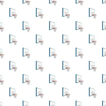 Basketball hoops creating an athletic seamless pattern background Stock Illustration
