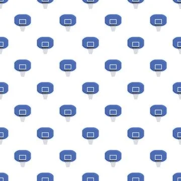 Basketball hoops creating seamless pattern on white background Stock Illustration