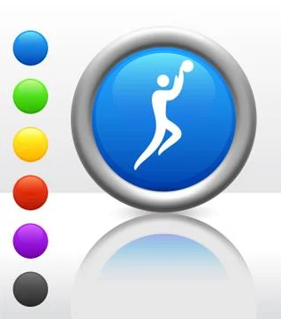 Basketball Icon on Internet Button Stock Illustration