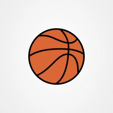 Basketball icon logo vector design. Illustrazione stock