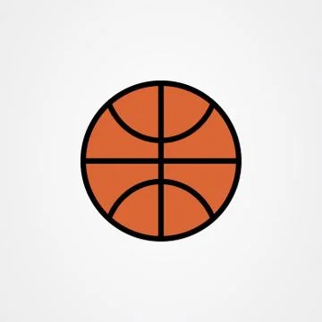 Basketball icon logo vector design. Illustrazione stock