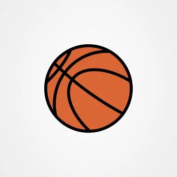 Basketball icon logo vector design. Illustrazione stock