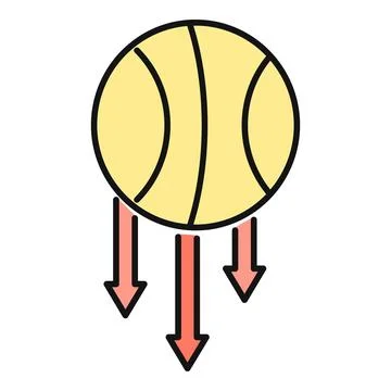 Basketball icon representing gravity and falling science Stock Illustration