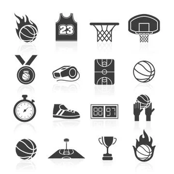 Basketball icon set Stock Illustration