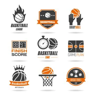 Basketball icon set  Stock Illustration
