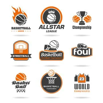 Basketball icon set  Stock Illustration