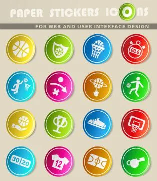 Basketball icon set Stock Illustration