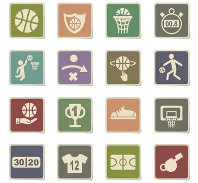 Basketball icon set Stock Illustration