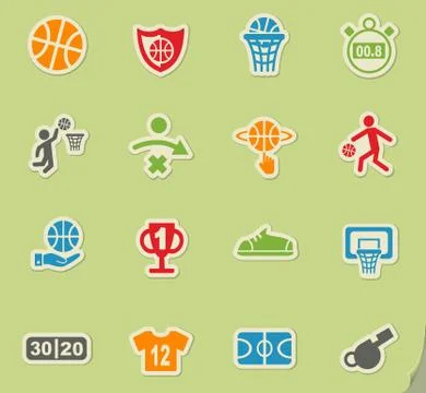 Basketball icon set Stock Illustration