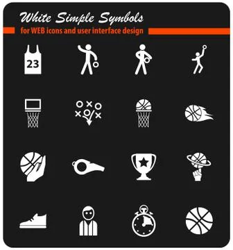 Basketball icon set Stock Illustration