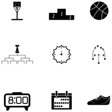 Basketball icon set Stock Illustration